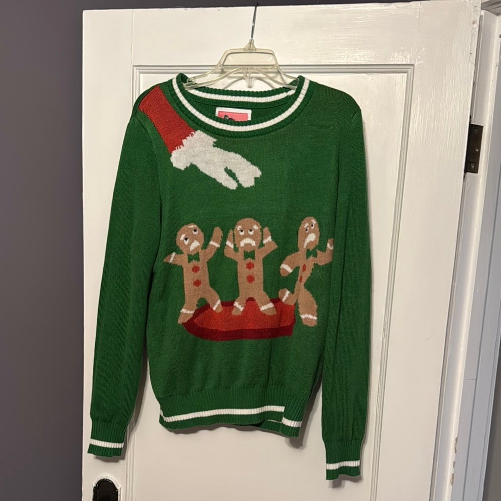 Green Gingerbread Holiday Sweater